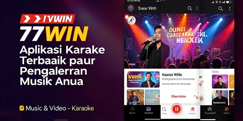 Tampilan antarmuka aplikasi Karaoke 77WIN yang intuitif dan menarik.