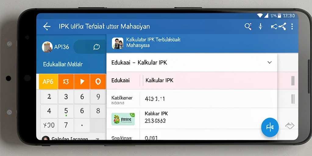 Tampilan antarmuka aplikasi Kalkulator IPK yang user-friendly.