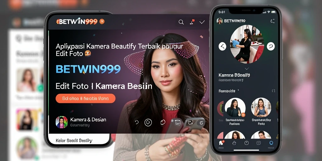 Tampilan antarmuka aplikasi BETWIN999 dengan fitur Kamera Beautify.