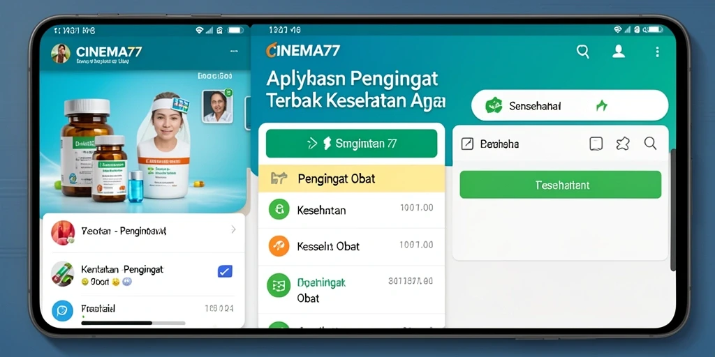 Tampilan antarmuka utama CINEMA77 yang memudahkan pengingat obat.