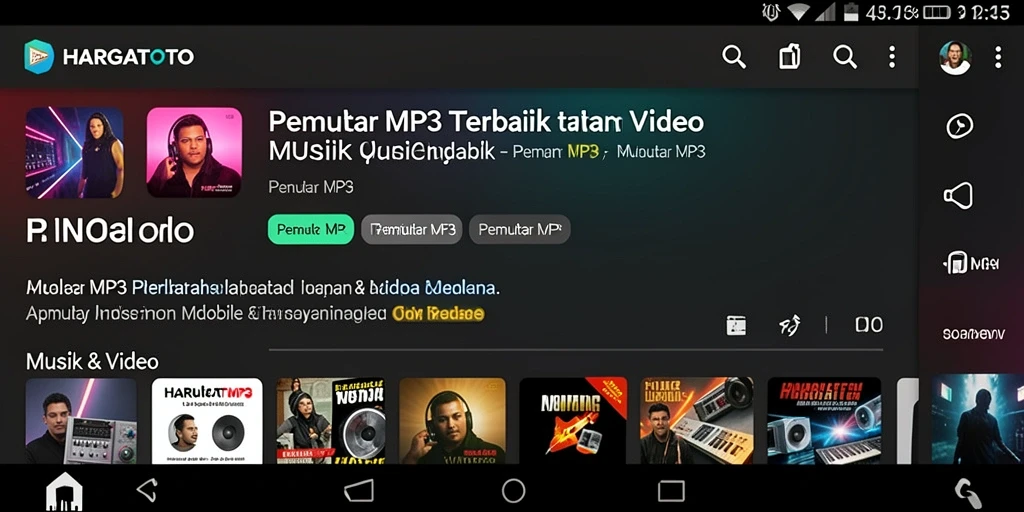 Antarmuka HARGATOTO saat memutar musik MP3