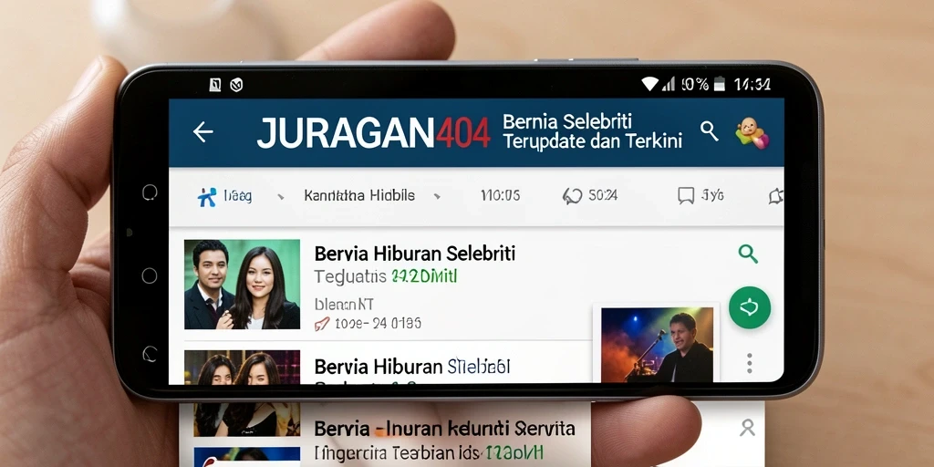 Antarmuka utama JURAGAN404 dengan berita selebriti terkini.