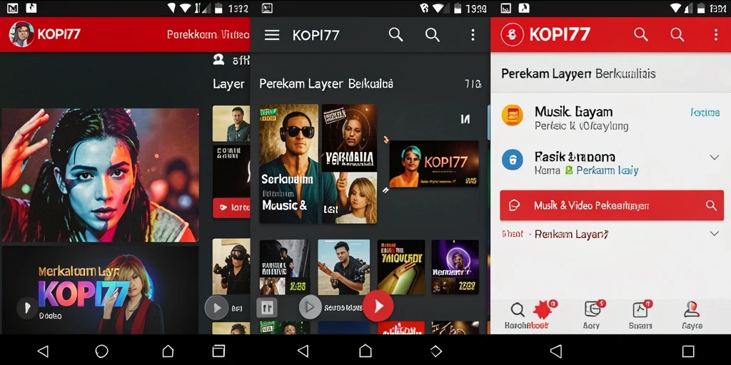 Tampilan antarmuka KOPI77 saat merekam layar dengan fitur lengkap.