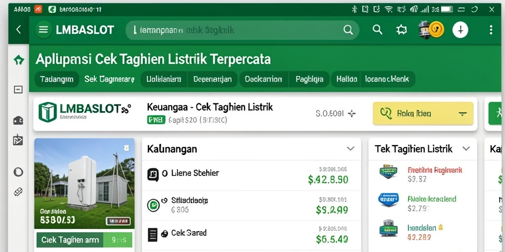 Antarmuka LMBASLOT yang sederhana untuk cek tagihan listrik.