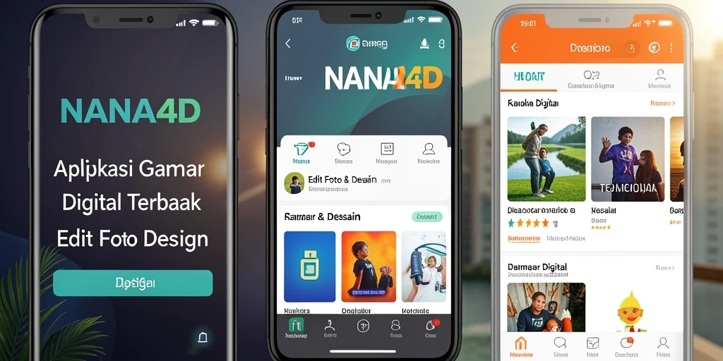 Tampilan antarmuka NANA4D yang user-friendly dan fitur pengeditan.