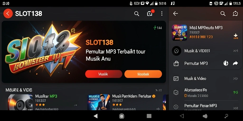 Tampilan antarmuka aplikasi SLOT138 Pemutar MP3 yang intuitif.
