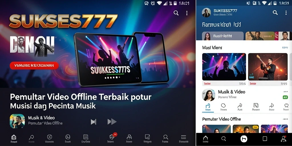 Antarmuka SUKSES777 yang elegan dan mudah digunakan untuk Pemutar Video Offline.